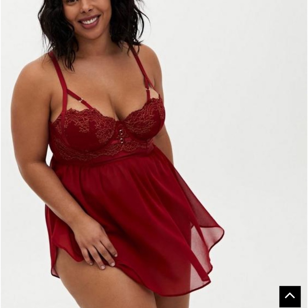 Torrid Strappy Lurex Lace Babydoll
